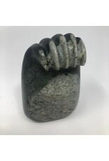Carved stone paw bowl signed Fred Sampson 96