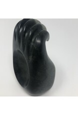 Carved stone paw bowl signed Fred Sampson 96