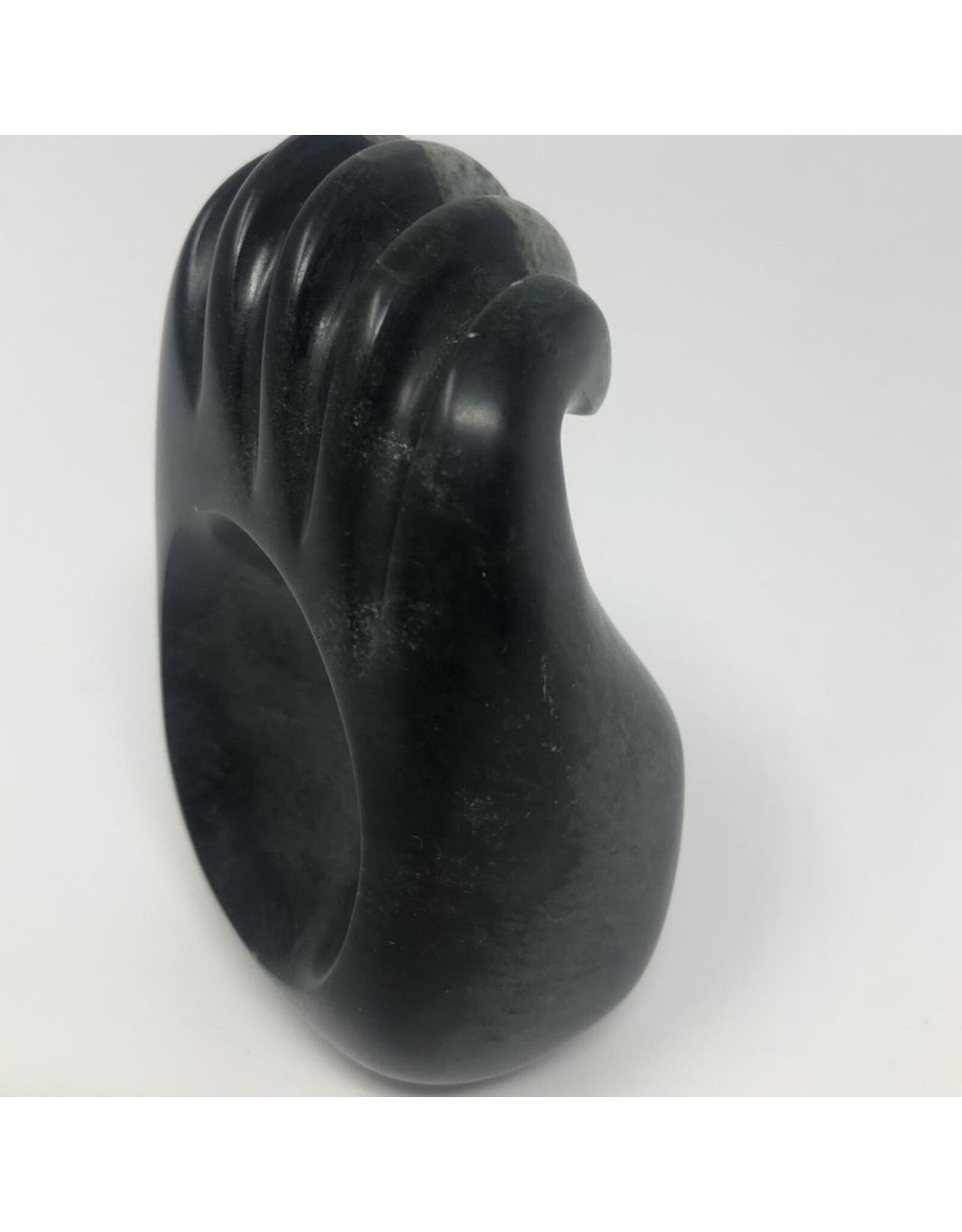 Carved stone paw bowl signed Fred Sampson 96