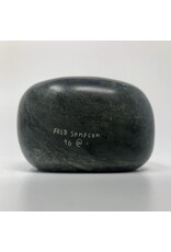Carved stone paw bowl signed Fred Sampson 96