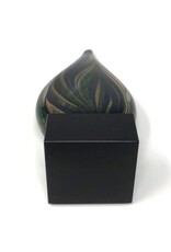 Teardrop art glass on stand