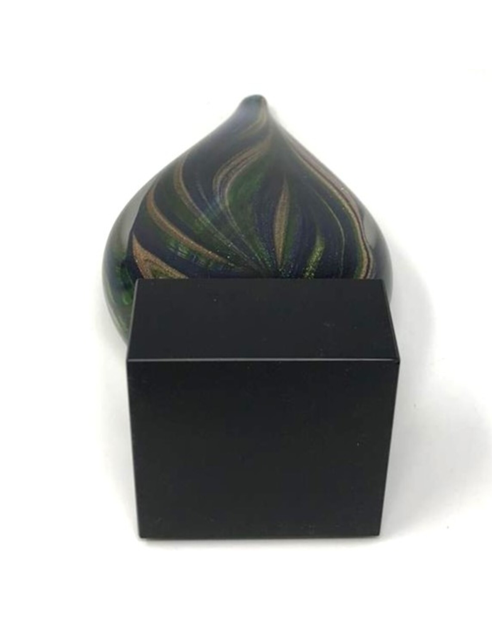 Teardrop art glass on stand