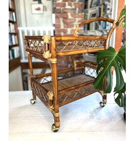 Rattan bar cart