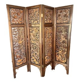 Wooden folding screen