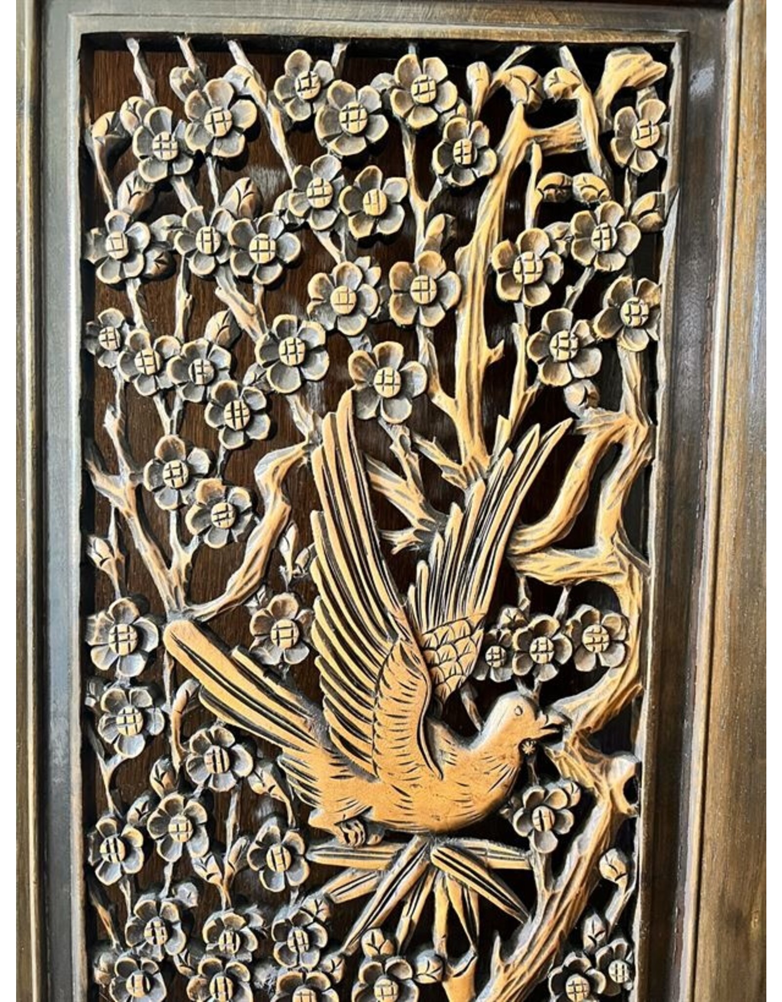 Wooden folding screen