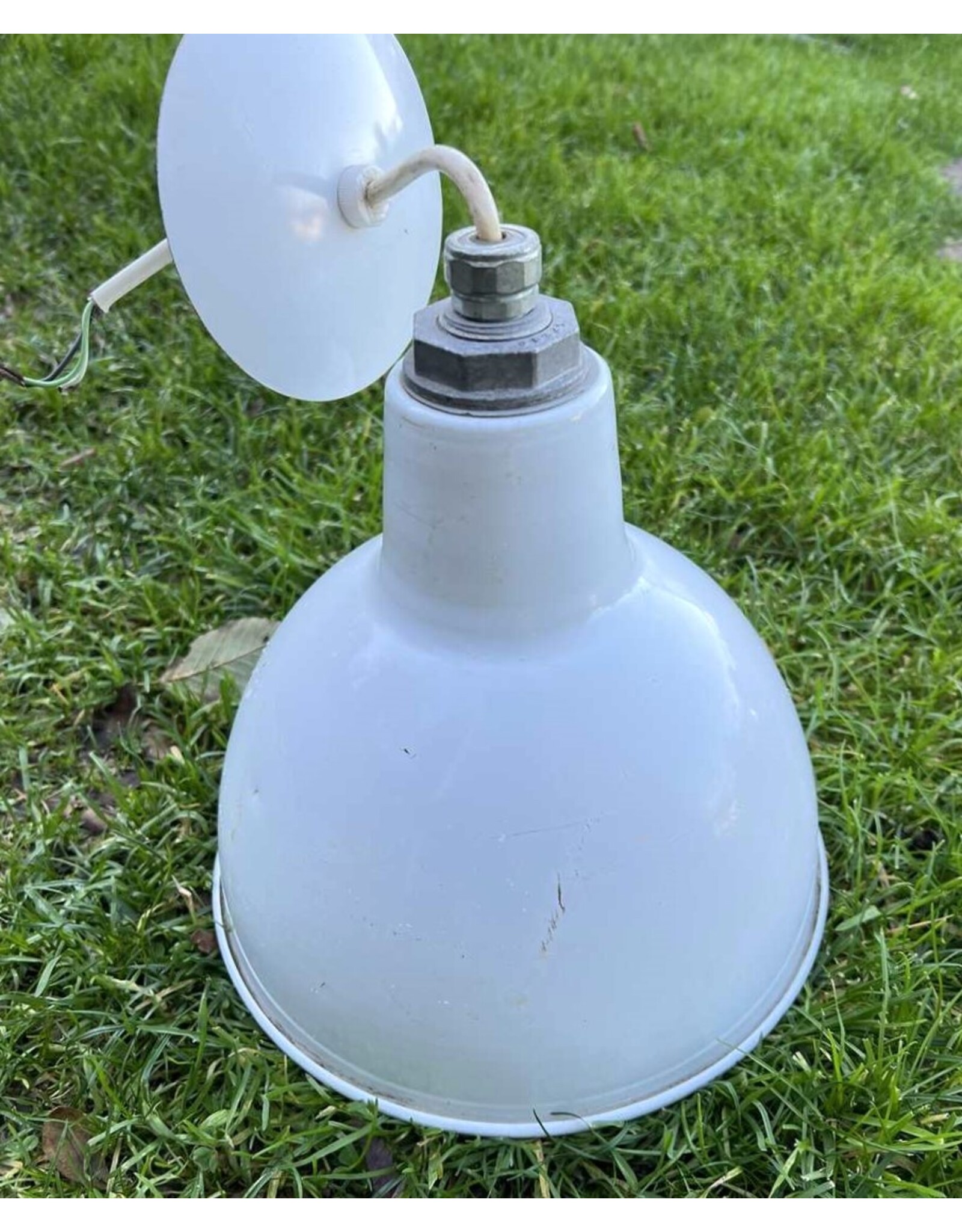 White enamel light shade