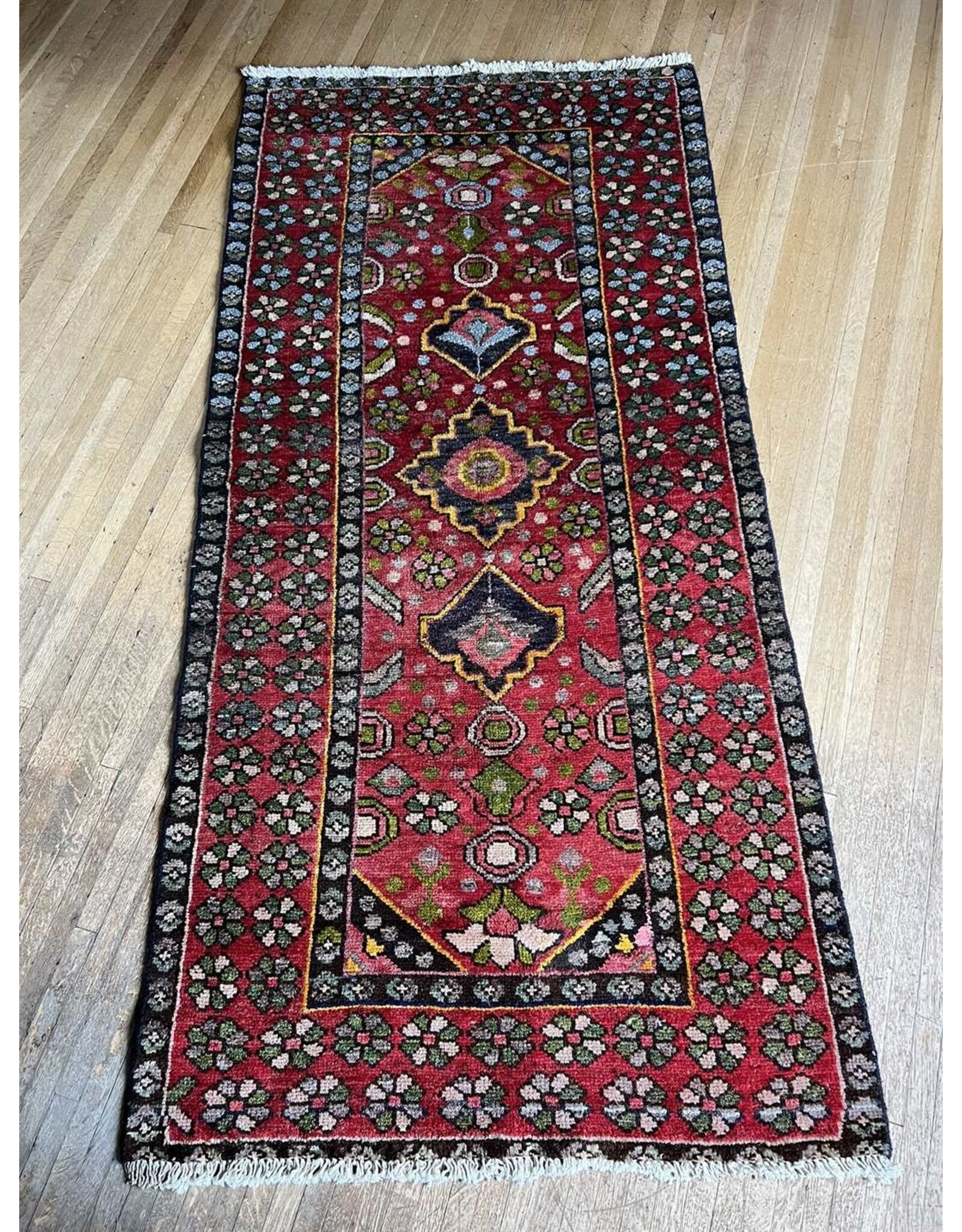 c 1940's to 50's hand knotted wool rug.