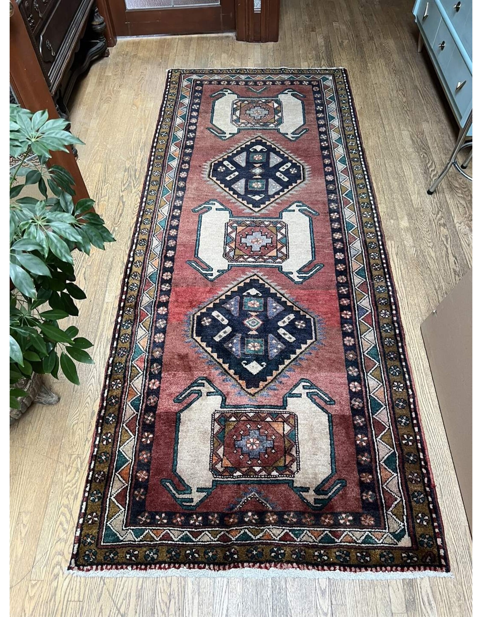 1950s veg dye hand-knotted Luri runner