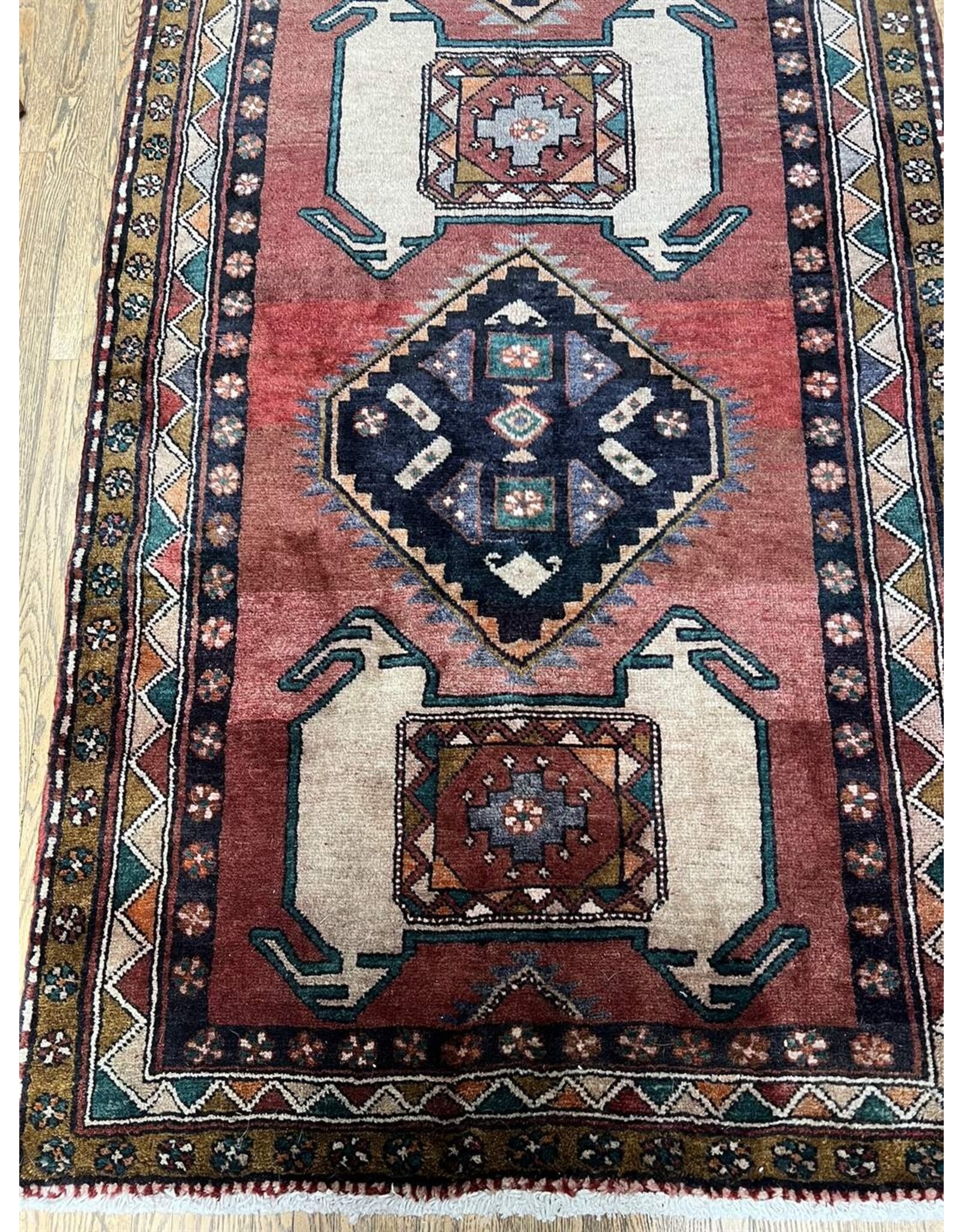 1950s veg dye hand-knotted Luri runner