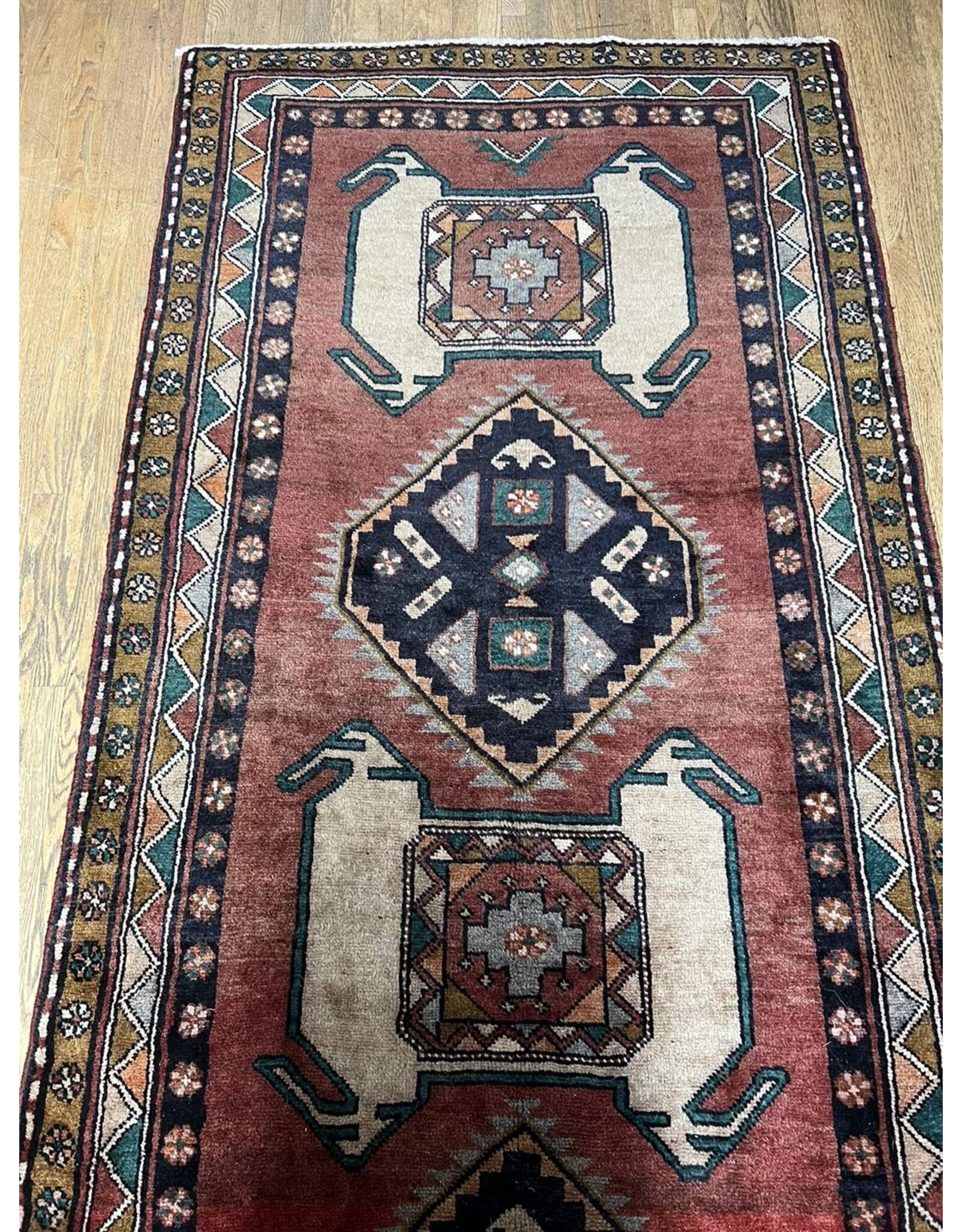 1950s veg dye hand-knotted Luri runner