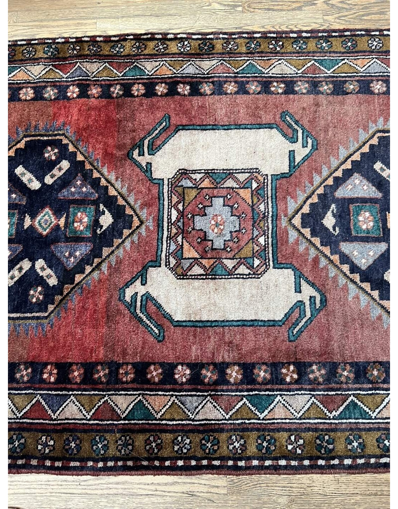 1950s veg dye hand-knotted Luri runner