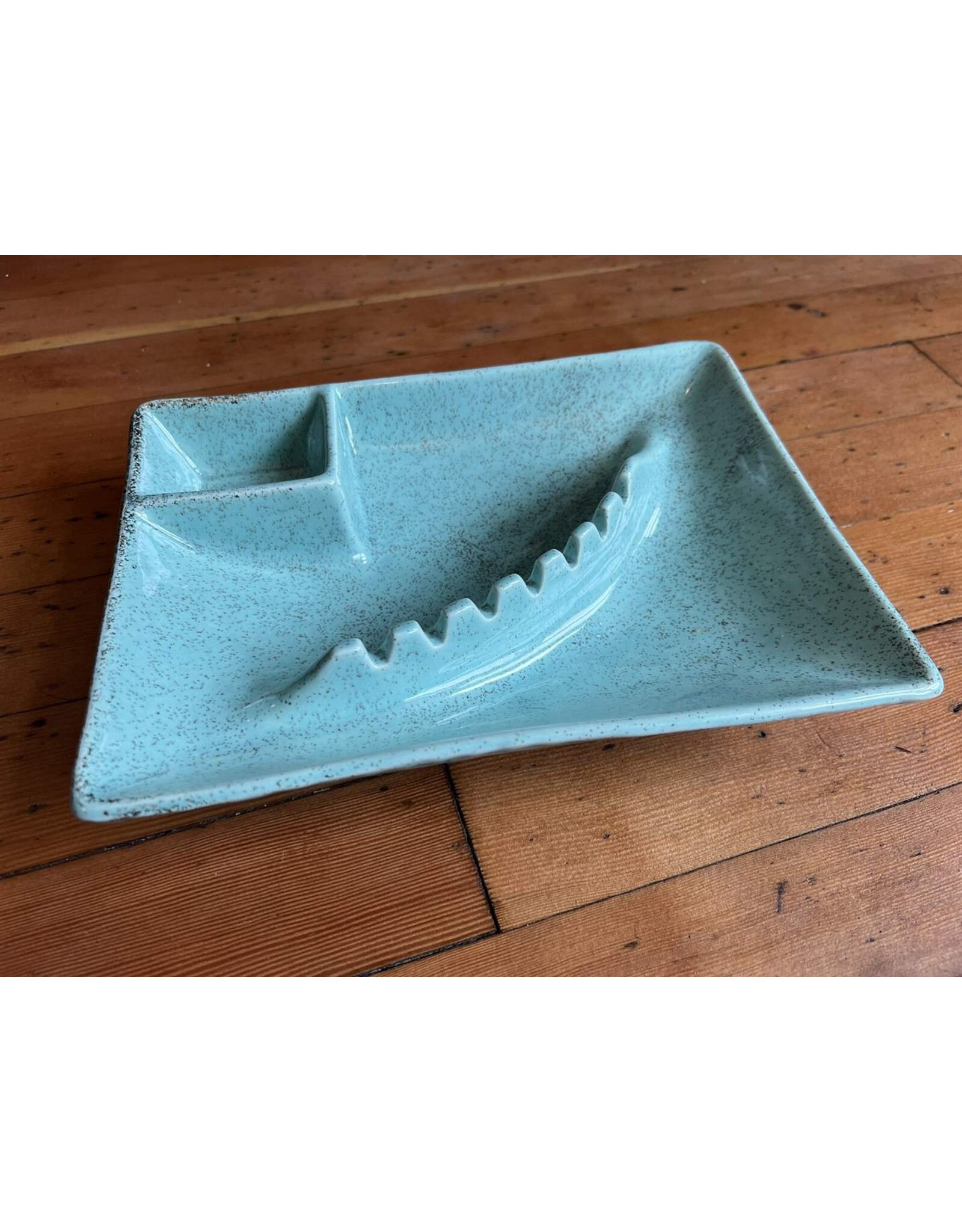 Ashtray - MCM California Original pottery blue/aqua gold speckle