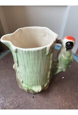 Pitcher - Vintage Czech pottery woodpecker