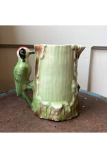 Pitcher - Vintage Czech pottery woodpecker
