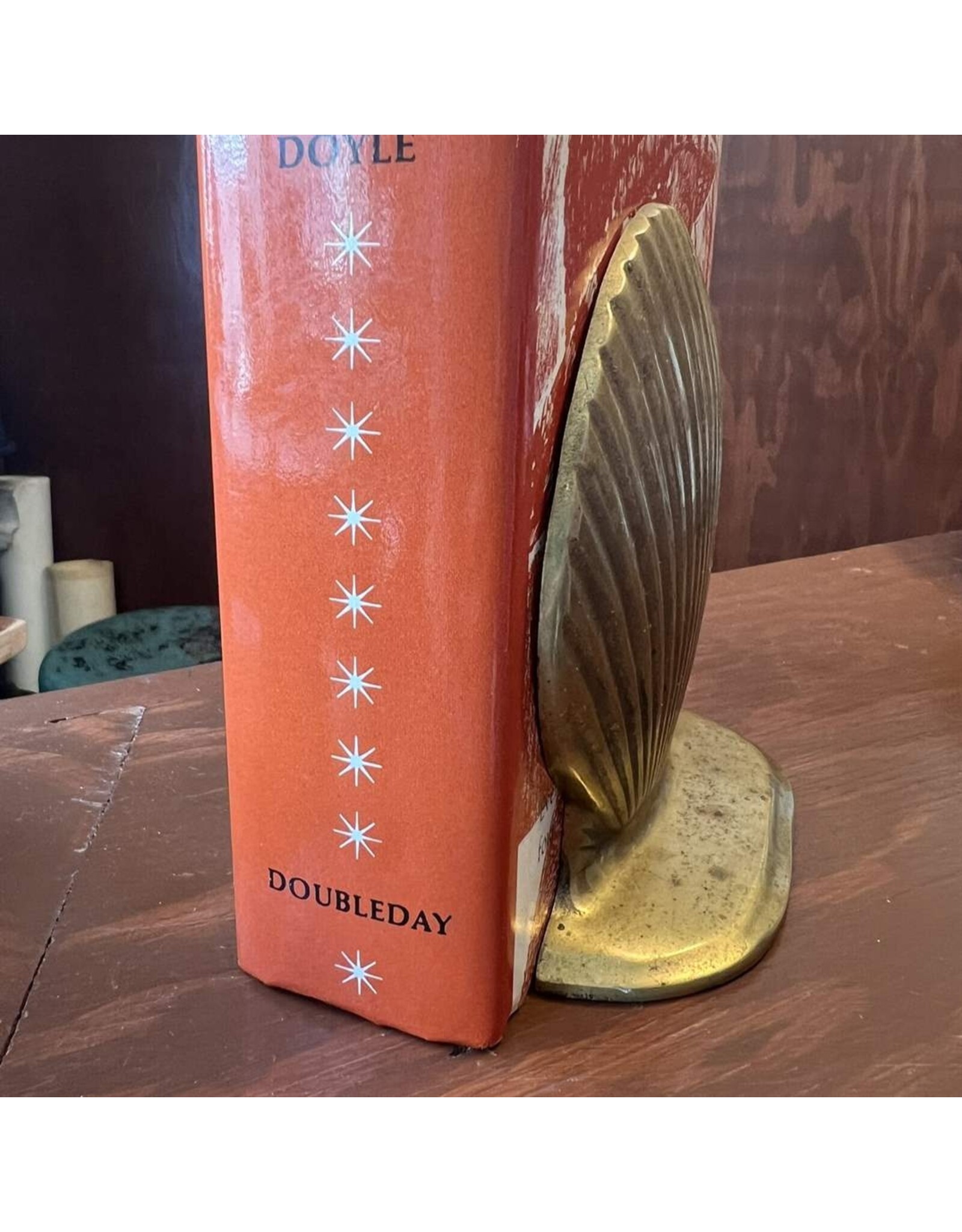 Bookend - brass scallop shell