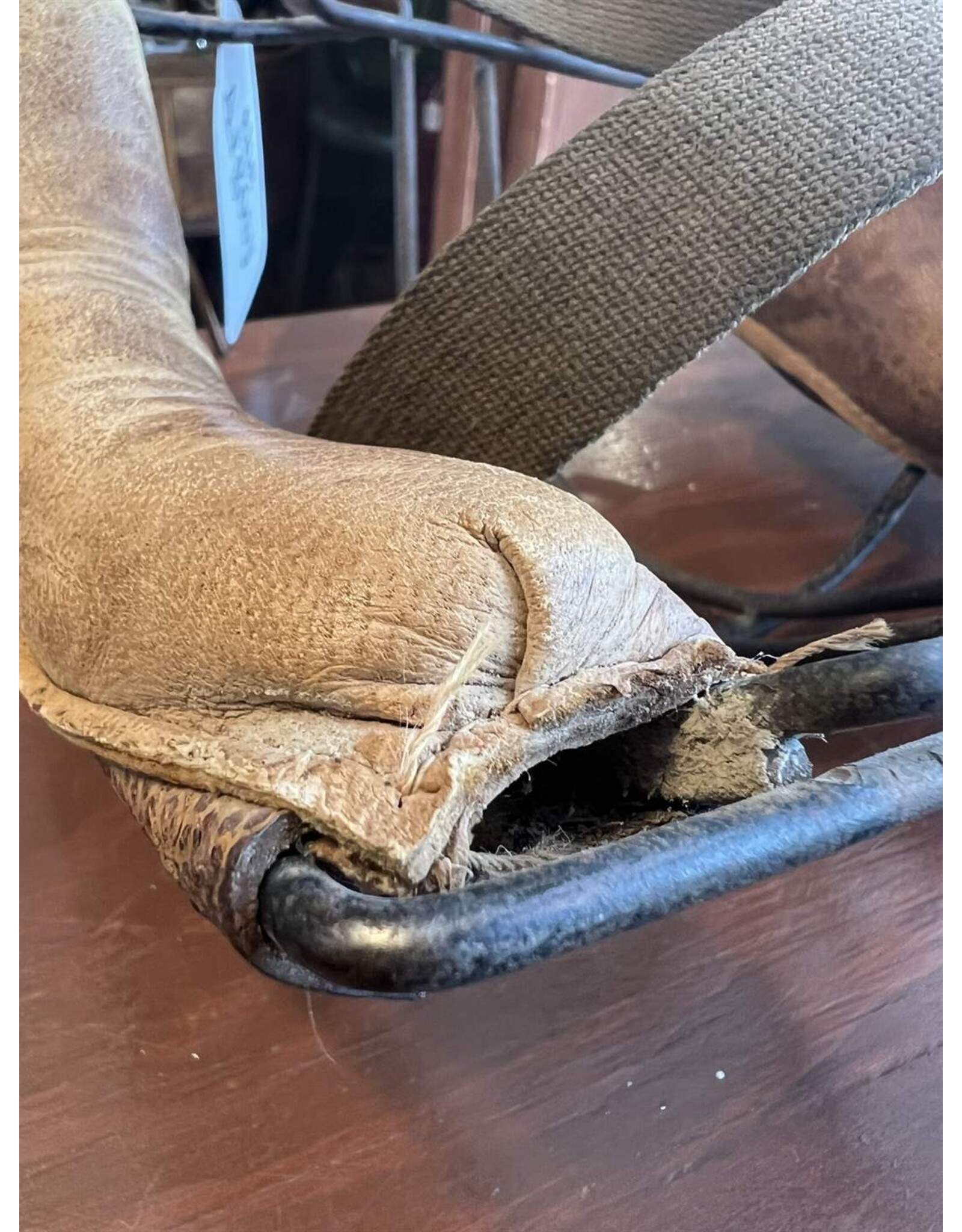 Antique leather catcher's mask