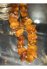Necklace - amber polished rough chunks, some egg yolk, 38g, 22"