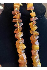 Necklace - amber polished rough chunks, some egg yolk, 38g, 22"
