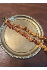 Necklace - amber polished rough chunks, some egg yolk, 38g, 22"