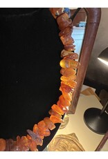Necklace - rustic amber, some egg yolk, 88g, 15" drop