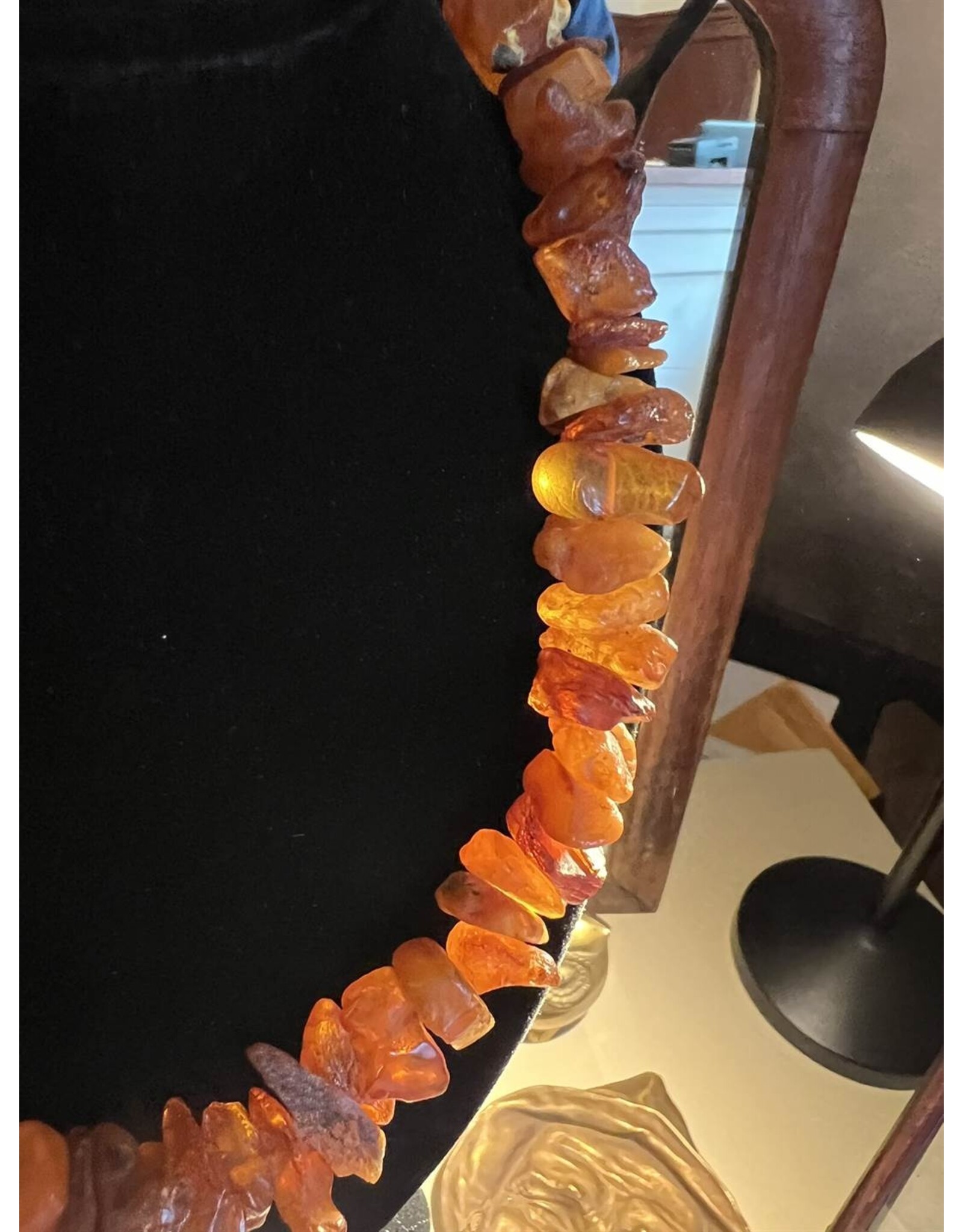 Necklace - rustic amber, some egg yolk, 88g, 15" drop