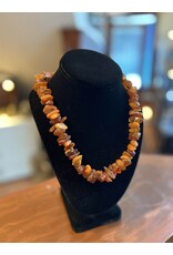 Necklace - rustic amber, some egg yolk, 88g, 15" drop
