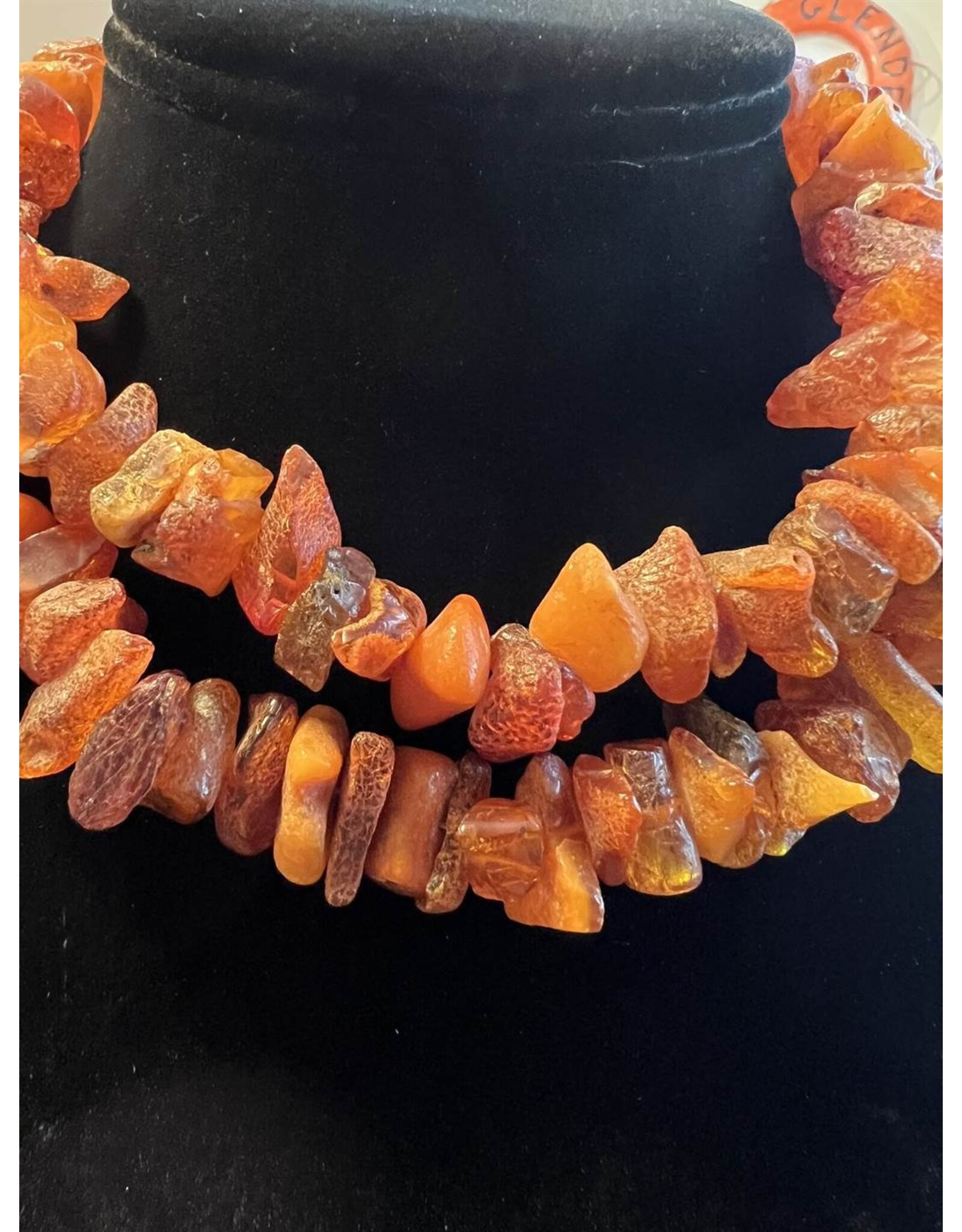 Necklace - rustic amber, some egg yolk, 88g, 15" drop