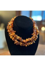 Necklace - rustic amber, some egg yolk, 88g, 15" drop