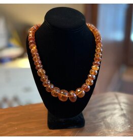 Faceted amber bead necklace