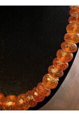 Necklace - rustic faceted amber, no clasp, 77g, 24" long