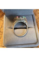 Ring - VINTAGE STERLING SILVER WITH SEMI PRECIOUS STONES RING, SIZE 9.5