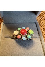 Ring - VINTAGE STERLING SILVER WITH SEMI PRECIOUS STONES RING, SIZE 9.5