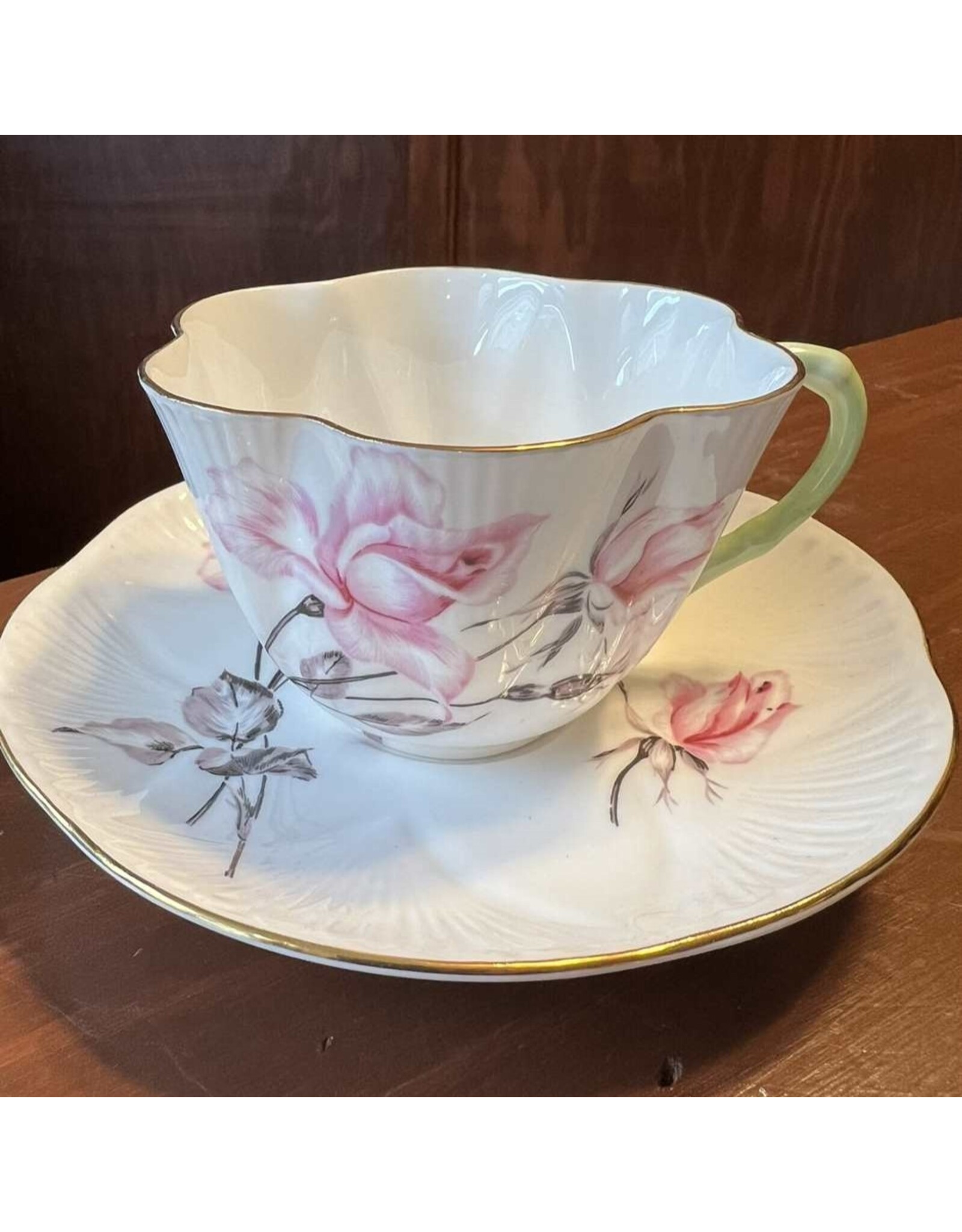 Cup & Saucer - Shelley Bone China Rosalie dainty style