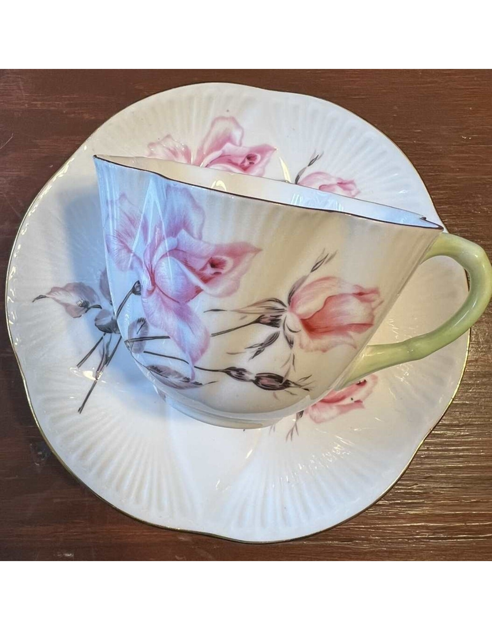 Cup & Saucer - Shelley Bone China Rosalie dainty style