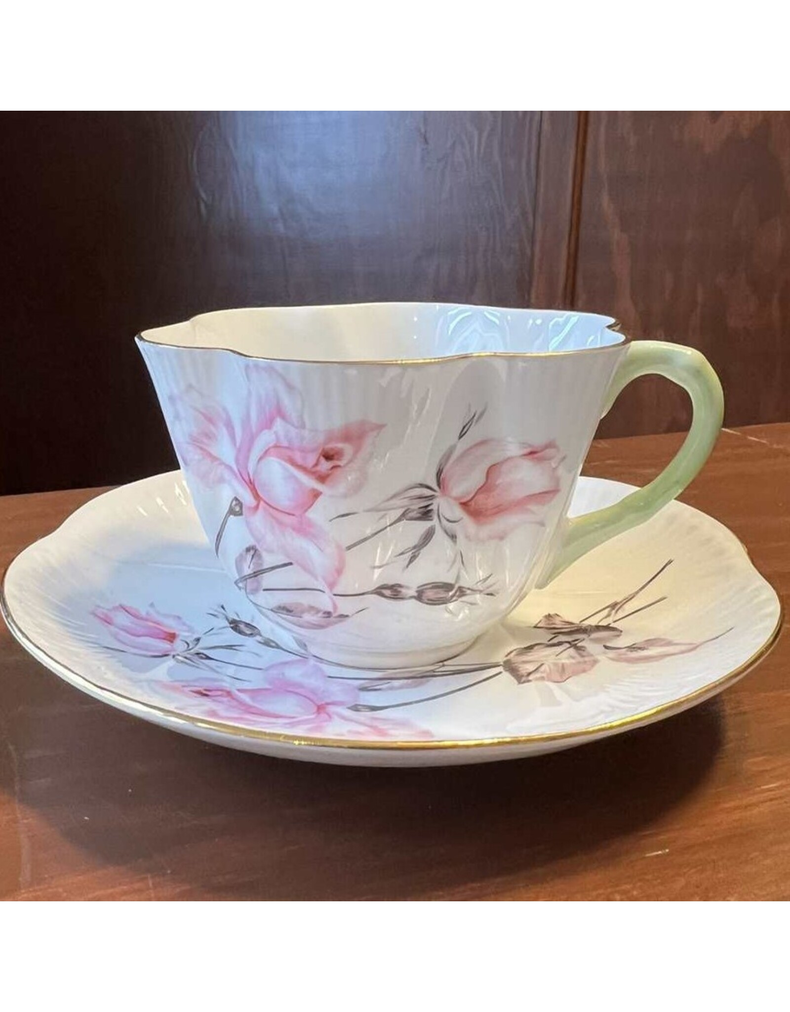 Cup & Saucer - Shelley Bone China Rosalie dainty style