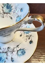 Cup & saucer - Aynsley blue rose corset shape 1950s-1970s