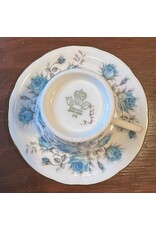 Cup & saucer - Aynsley blue rose corset shape 1950s-1970s