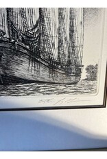 Framed print - The Schooner William L White, Alan Gaines, 1976 etching