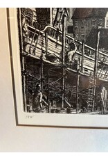 Framed print - The Schooner William L White, Alan Gaines, 1976 etching