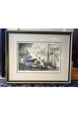 Framed print - The Schooner William L White, Alan Gaines, 1976 etching