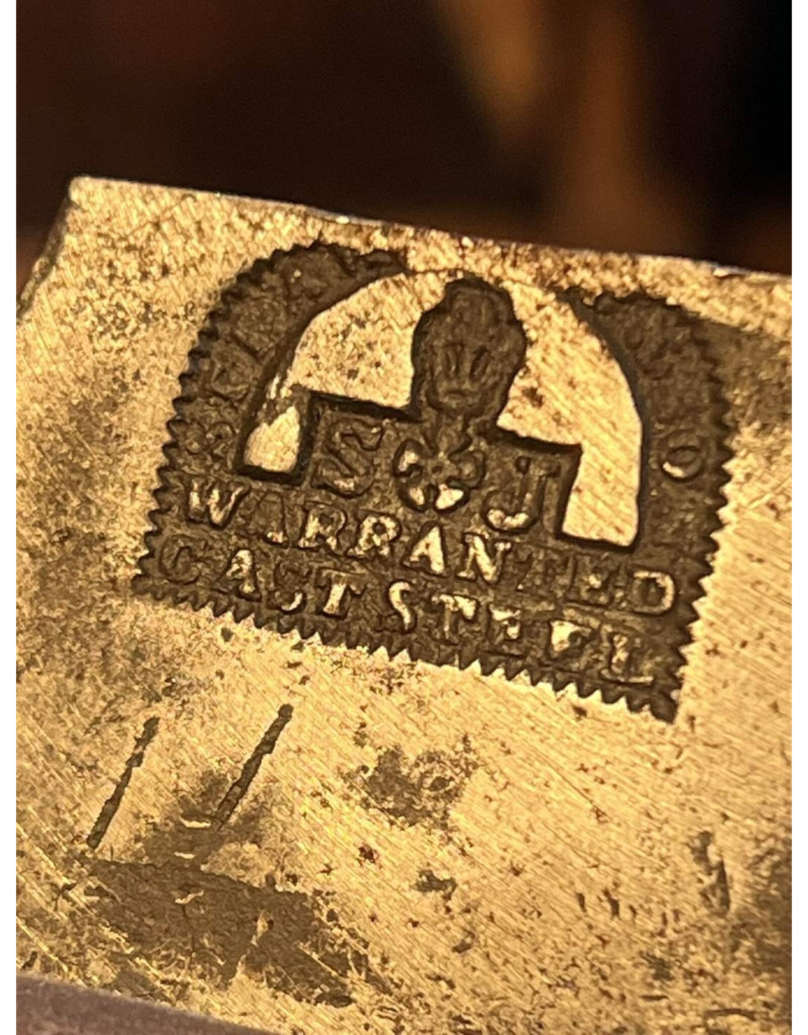 Antique woodworking plane - coffin shape, Warranted Cast Steel, 1892