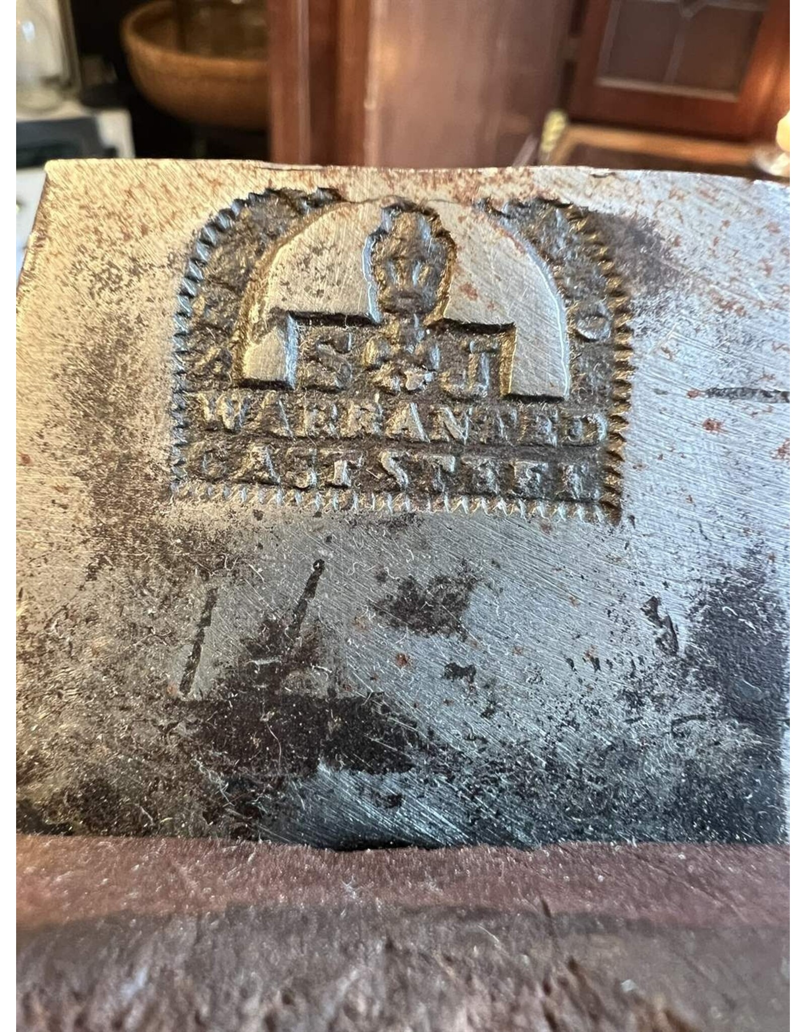 Antique woodworking plane - coffin shape, Warranted Cast Steel, 1892