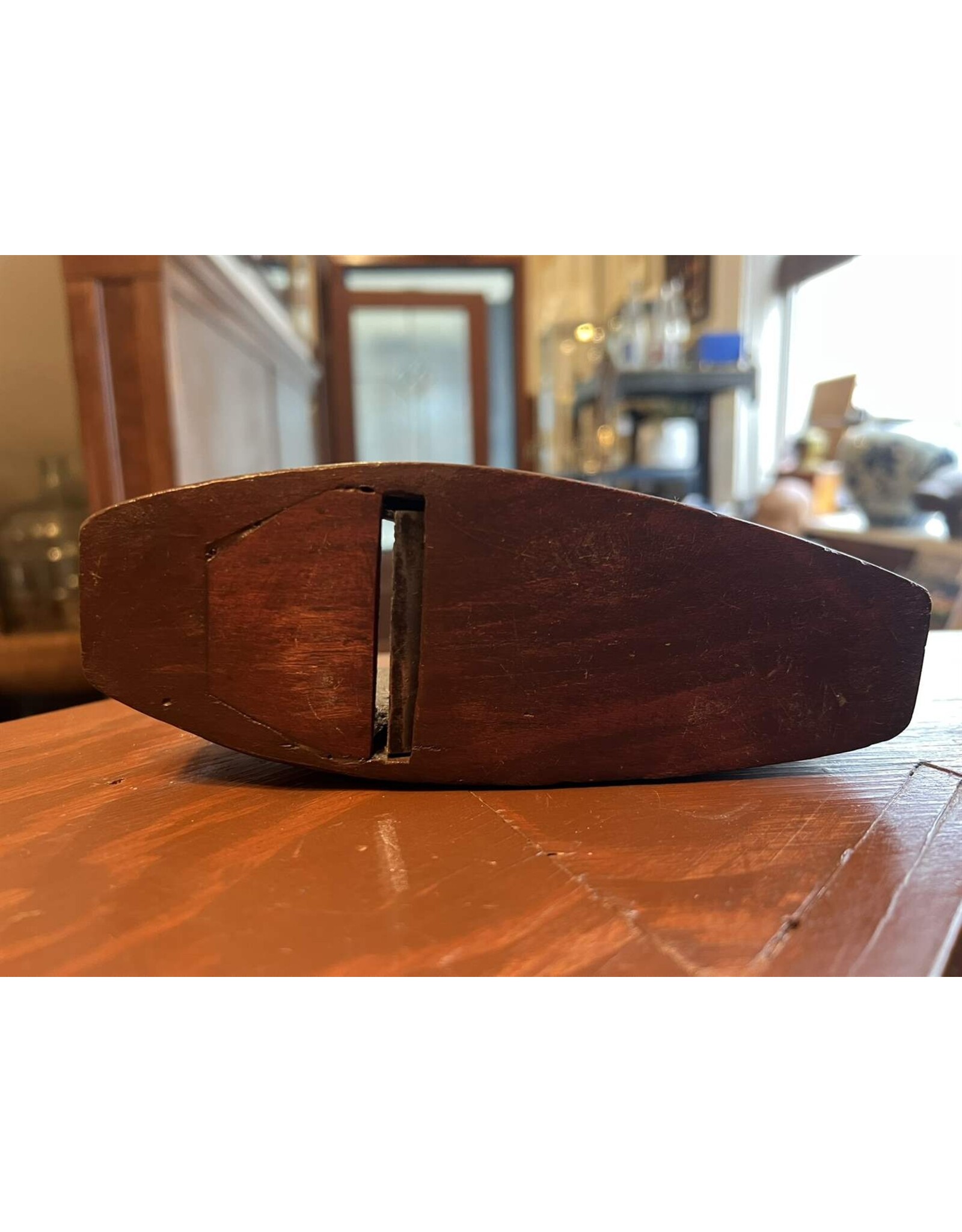 Antique woodworking plane - coffin shape, Warranted Cast Steel, 1892