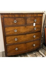 Chest of drawers - antique bow front chest of five drawers