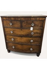 Chest of drawers - antique bow front chest of five drawers