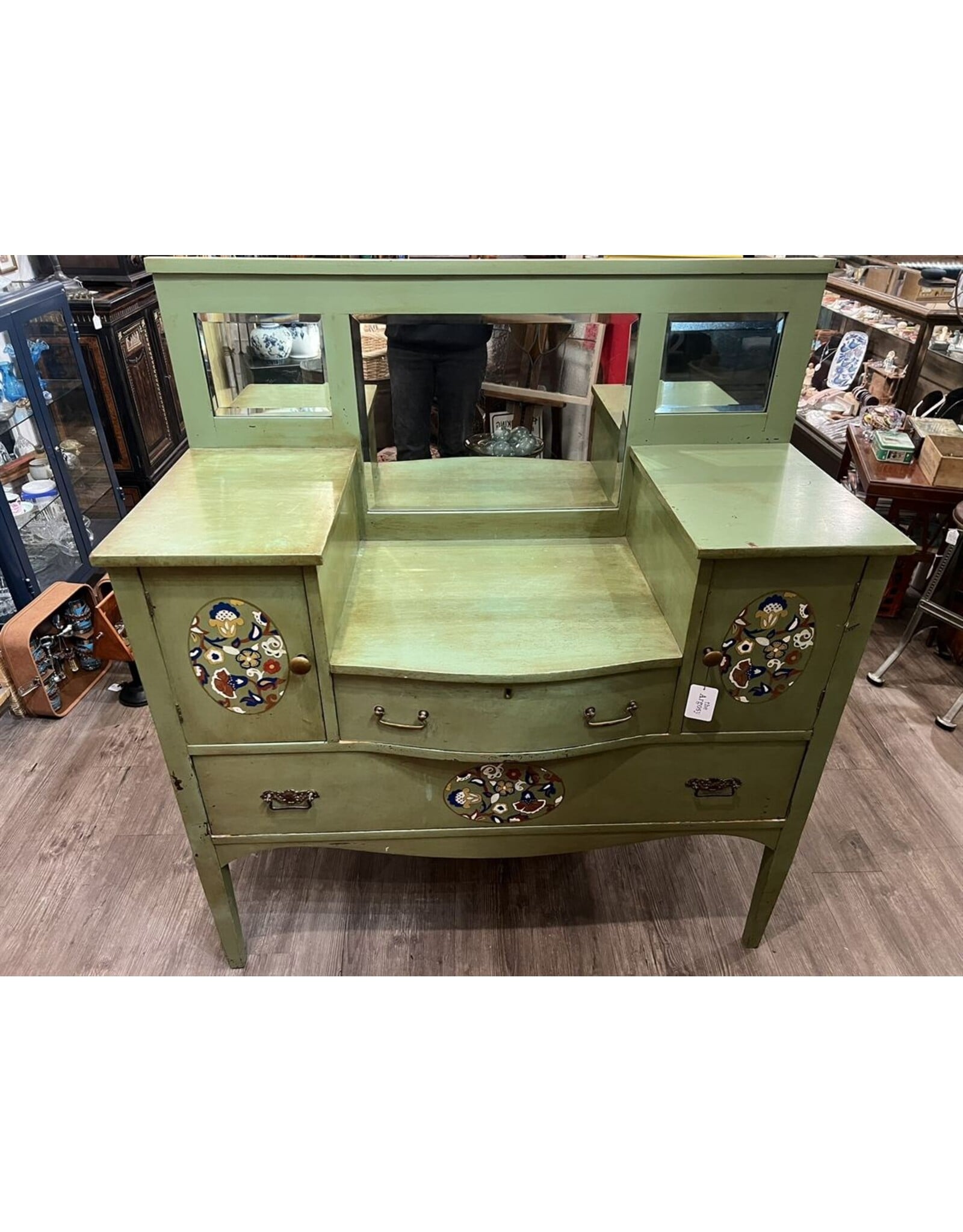 Sideboard - unique painted green mirror back