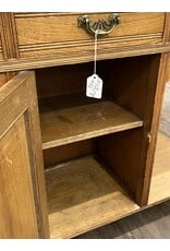 Marble top washstand - white marble, brown tiles