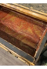 Bookcase cabinet - Victorian, 1890s, chinoiserie bamboo japanned antique glass