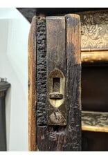 Bookcase cabinet - Victorian, 1890s, chinoiserie bamboo japanned antique glass