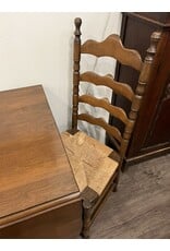 Dining room table and six chairs - maple, rush seats
